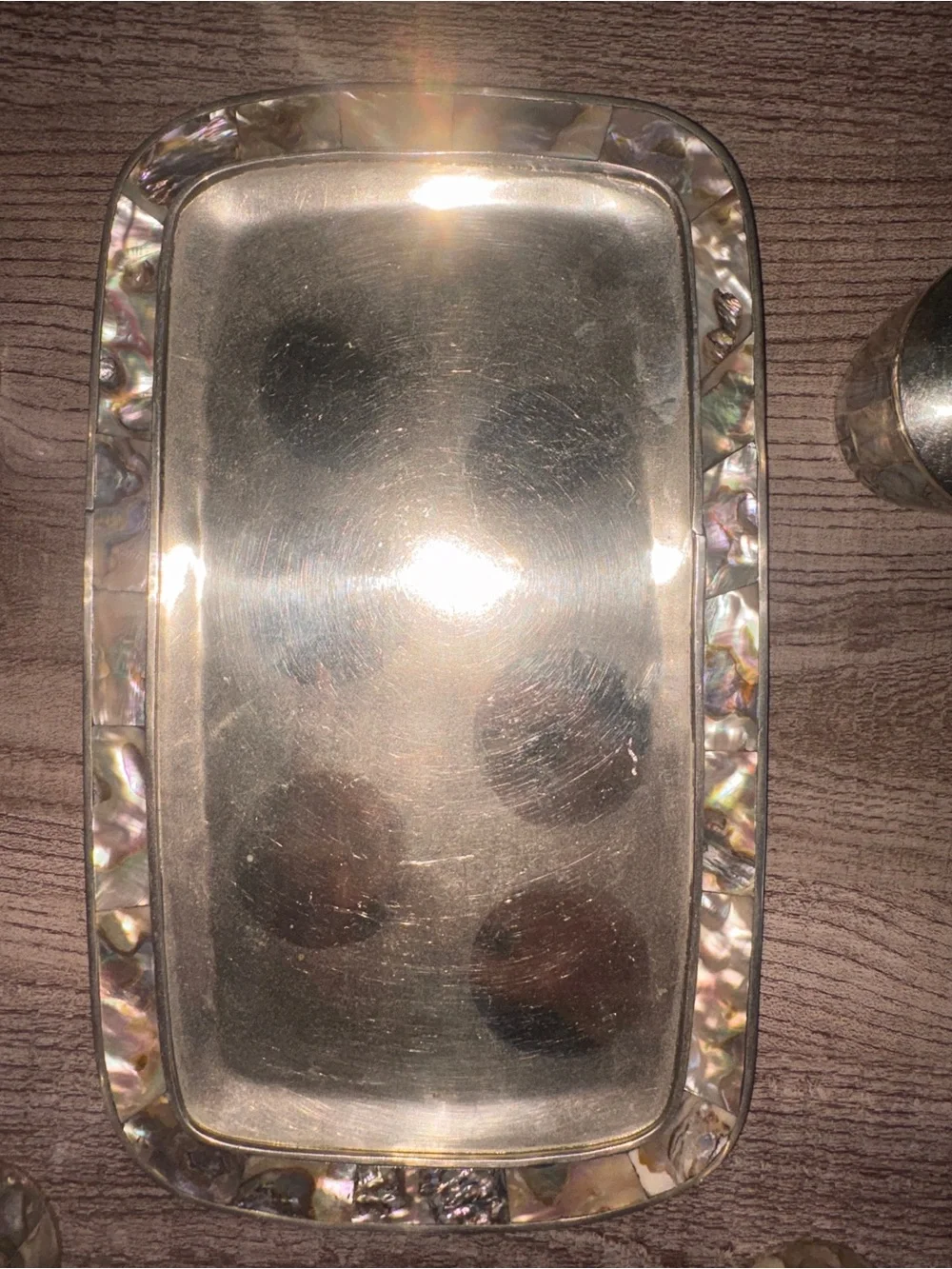 Mother of Pearl Toothbrush Holders Set - Iridescent Shell Accent